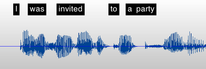 Recognized words shown above the waveform