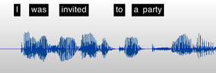 Recognized words shown above the waveform